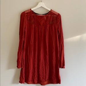 Burnt orange tunic dress